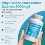 Glucosamine Sulphate 2KCL 1000mg | One-A-Day Potent Formula | Supports Active Living | 360 Fast Release Tablets = 12 Months’ Supply | Marine Sourced | Made in The UK in Accordance with GMP Standards - Image 3