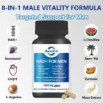 NAD+ Supplements for Men – Nitric Oxide Prostate Health Supplements for Men with Resveratrol, CoQ10, L Citrulline and Lycopene for Anti-Aging, Stamina & Cellular Energy Support 60 Capsules - Image 3