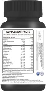 NAD+ Supplements for Men – Nitric Oxide Prostate Health Supplements for Men with Resveratrol, CoQ10, L Citrulline and Lycopene for Anti-Aging, Stamina & Cellular Energy Support 60 Capsules - Image 5