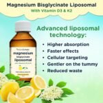 Magnesium Liposomal | with Vitamins D3 & K2 | Magnesium Bisglycinate | for Children & Adults | Highly Absorbable Liquid Supplement | Lemon & Elderflower Flavour | 30-Day Supply | 150ml - Image 3