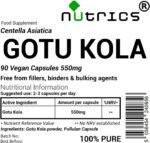 550mg (per Capsule) GOTU KOLA 90 V Capsules Centella asiatica Indian Pennywort - 100% Pure - No fillers, Binders & Bulking Agents (90 V Capsules) - Image 3
