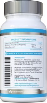 Magnesium L-Threonate 2100mg Daily Dose – Magtein 30 Day Supply - Providing 151mg of Active Elemental Magnesium - Easily Absorbable - Highly Bioavailable – No Artificial fillers - UK Manufactured - Image 5