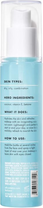 e.l.f. Hydrating Coconut Mist, Lightweight, Scented, Versatile, Refreshes, Soothes, Invigorates, Infused with Vitamin E, 2.7 Fl Oz - Image 4