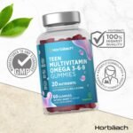 Teen Multivitamin Gummies | 60 Count | 20 Nutrients with Added Omega 3 6 9 | Berry Flavoured Supplement for Teenage Boys and Girls | Vegetarian | by Horbaach - Image 6