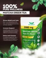 Matcha Green Organic Tea Fit Pills 2000MG | Natural Energy Booster, Fat Burner & Appetite Suppressant, Metabolism Support, 90 Capsules for Weight Management - Image 4