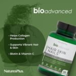 NaturesPlus Bio Advanced Hair Skin Nails - Vegan Collagen Support, High Strength Biotin, Hyaluronic Acid Supplement with Antioxidants - Gluten Free, Vegan - 60 Capsules - Image 5