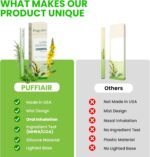 Puffiair Herbal Diffuser Pen, Mullein Flavoured Lung Cleanse Inhaler, 12cm Nicotine-Free Herbal Purifier with Mullein, Thyme & Mint Extracts, 1 Suction Nozzle, 1800 Uses - Image 3