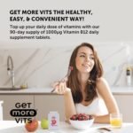 Get More Vits - Vitamin B12 (90 Tablets), 90 1000µg Daily Servings, Tackles Tiredness & Fatigue, Promotes Stronger Immune System, Boosts Normal Cell Growth, Vegetarian, Vegan, Food Supplement - Image 3