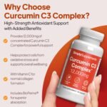Curcumin C3 Complex 12,000mg with Bioperine & Vitamin C | 190mg Curcuminoids | High-Strength Turmeric Extract | Vegan & Vegetarian Friendly | 90 Capsules | UK-Made, GMP Certified - Image 3