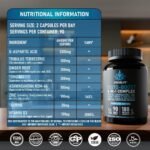 Testosterone Booster Supplement | with Tong Ali, D-Aspartic Acid, Tribulus, Zinc & Vitamin D3 | 200:1 Extract | 90-Day Supply | Strength, Energy & Vitality | 180 Vegan Capsules - Image 5
