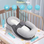 Baby Wedge Pillow for Newborn, Baby Feeding Pillow with Adjustable Safety Strap, Reflux Breastfeeding Nursing Pillow for Reducing Spit-Up, Bottle Feeding Support for Newborn - Image 3