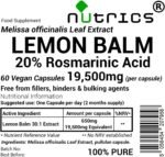 19,500mg (per Capsule) Lemon Balm Extract 60 V Capsules - 20% ROSMARINIC Acid Strong One A Day - 100% Pure - Free from fillers, Binders & Bulking Agents (60 V Capsules (2 Months Supply)) - Image 3