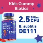 Lovebug Kids Probiotic Tummy Gummies - 2.5 Billion CFU with Bacillus subtilis DE111® - USDA Organic Probiotics for Gut Health - For Children & Toddlers (Age 4+) - 30 Strawberry Flavoured Vegan Gummies - Image 3