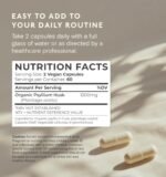 Organic Psyllium Husk Capsules 1200mg | High Strength Psyllium Husk Fibre Supplement | 120 Vegan Capsules | Daily Soluble Fibre Supplement - Image 5