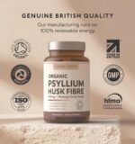 Organic Psyllium Husk Capsules 1200mg | High Strength Psyllium Husk Fibre Supplement | 120 Vegan Capsules | Daily Soluble Fibre Supplement - Image 6