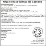 Organic Maca 600mg - 360 Capsules - 4 Root Maca - Vegan Friendly - Image 3
