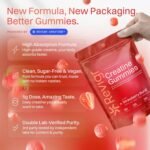 Max 5000mg Lab Tested with COA, 90 Creatine Monohydrate Gummies, Vegan & Sugar-Free, Premium Pre-Workout, Gym Supplement (1 Month Supply) (Stawberry Burst) - Image 3
