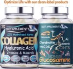 2 Bottles,120 Capsules, Marine Collagen Type 1&3 1000mg, Hyaluronic Acid 200mg/serving; Vitamin C, Zinc, Copper for Immune System; E, B2, Iodine. Hydrolyzed Peptides Supplement.for Skin, Hair, Nails - Image 6