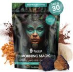 Morning Magic Mushroom Coffee (240g) | Decaf Arabica with Lions Mane, Cordyceps, Ashwagandha & Maca Root | 15:1 Extract Blend, 30% Beta Glucans | 100% Natural Coffee Alternative - Image 5