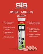 Science in Sport Hydro Electrolyte Tablets 20 pcs. Berry – Vegan & Gluten-Free, Ideal to Promote Hydration and Maintain Electrolytes Balance (Packaging May Vary) - Image 3