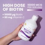 Swedish Nutra - Biotin 10,000 UG Liquid Supplement - Pack of 500 ml, 33 Day Supply | Plus Vitamin C for Healthy Hair, Skin & Nails | Vegan & Gluten Free | 100% Natural Orange Flavour - Image 4