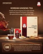 JungKwanJang Korean Red Ginseng Tea Set, Korean Food Gifts, Coffee Alternative, Natual Energy, Korea Panax Ginseng Roots, Herbal Antioxidant Tea - 60 Packets - Image 3