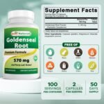 Best Naturals Goldenseal Root 570 mg 100 Capsules (100 Count (Pack of 1)) - Image 3