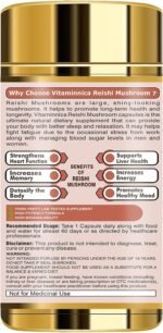 Vitaminnica Reishi Mushroom (20:1 Extract) Supplement- 60 Veg Casules | High Strength Extract Nootropics with Premium Immune and Stress Support - Image 3