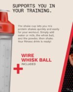 PhD Nutrition Mixball Shaker, Shaker for Protein Shakes, Wire Mixball Whisk, Red Non-Drip Screw Lid, Transparent Colour, 600 ml - Image 4