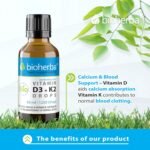 Vitamin D3 + K2 Drops by Bioherba – High Strength MK-7 & MCT Oil Formula | 1250 Drops | Vegan Liquid Supplement with No Additives - Image 3
