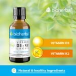Vitamin D3 + K2 Drops by Bioherba – High Strength MK-7 & MCT Oil Formula | 1250 Drops | Vegan Liquid Supplement with No Additives - Image 4
