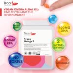 Troo Health Care Vegan Omega 3 Algal Oil 1332mg Per Serving - Provides 732mg Omegas Including a Minimum of 400mg DHA & 200mg EPA - Sustainable Plant Source Omega Oil Softgels - 90 Capsules - UK Made - Image 3