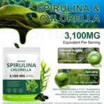 Organic Spirulina Capsules - 3100MG Per Serving, Spirulina Chlorella Powder Supplement, Green Algae Supplement Rich in Chlorophyll, Vegan & High Protein Non GMO, 300 Capsules - Image 5