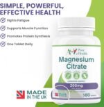 Premium Magnesium Citrate Tablets | 200mg Magnesium Supplement with Citric Acid | 180 Easy Tablets (6 Month’s Supply)| Assists with Energy Levels, Sleep, Anxiety & Migraines |UK Made - Image 5