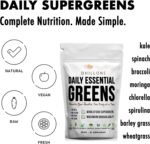 Super Greens Powder – Daily Essential Greens Superfood Blend with Wheatgrass, Barley Grass, Spinach, Broccoli, Kale, Moringa, Spirulina & Chlorella | Natural Energy, Gut & Immune Support - Image 3