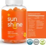 Sunshiine Vegan Vitamin D3 4000 IU Gummies - Vitamin D Important for Immunity & Bones - Vitamin D3 Chewable Gummies 60 Count - Vitamin D Gummies for Adults and Children Above Age 11, Orange Flavour - Image 3