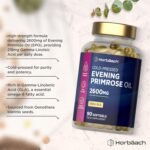 Evening Primrose Oil 2600mg | High Strength with Omega 6 GLA | Pure & Cold-Pressed | 90 Softgel Capsules | by Horbaach - Image 3