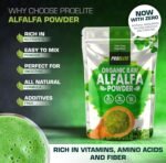 Organic Alfalfa Powder 250g Support Energy and Stress, Vegan Keto Green Superfood Supergreen Raw Natural Alfalfa Powder Juice Shots PROELITE - Image 4