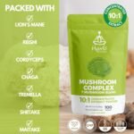 Mushroom Complex Powder 100g – 10X Strength Lions Mane Reishi Cordyceps Chaga Tremella Shitake Maitake – 7 High Potency Mushrooms Supplement for Brain, Energy, Immunity | 100 Servings - Image 3