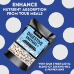 Digestive Enzymes for Optimal Digestion Support, Flatulence & Bloating Relief with Betaine HCL & Peppermint, Gut Health Supplement - 100 Tablets - Image 5