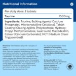 Taurine Supplement 1500mg - 180 High Strength Taurine Tablets - Vegan Amino Acids Taurine Nutritional Supplements - Powder Alternative - Sports Supplement for Men & Women - Made in The UK - Nutravita - Image 5
