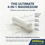 Magnesium Glycinate 4 in 1 Complex - 2000mg Bisglycinate, Malate, Citrate & Oxide Supplements - 90 High Potency Vegan Capsules Providing 506 Elemental Magnesium Per Serving - UK Made - Image 3