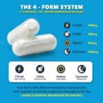 Magnesium Glycinate 4 in 1 Complex - 2000mg Bisglycinate, Malate, Citrate & Oxide Supplements - 90 High Potency Vegan Capsules Providing 506 Elemental Magnesium Per Serving - UK Made - Image 5