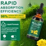 Mullein Leaf Extract Drops, Mullein Leaf Extract for Lungs Cleanse, Vegan Mullein Herbal Supplements Fast Absorption, Mullein Leaf Drops 60ml - Image 5