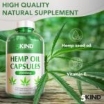 5kind Hemp Oil Capsules High Strength 2000mg - 180 Soft Gel Hemp Seed Oil 1000mg - Virgin, Cold Pressed Hemp Capsule - Naturally Rich Omega 3 6 9 High Strength - Image 4
