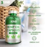 5kind Hemp Oil Capsules High Strength 2000mg - 180 Soft Gel Hemp Seed Oil 1000mg - Virgin, Cold Pressed Hemp Capsule - Naturally Rich Omega 3 6 9 High Strength - Image 5