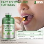 5kind Hemp Oil Capsules High Strength 2000mg - 180 Soft Gel Hemp Seed Oil 1000mg - Virgin, Cold Pressed Hemp Capsule - Naturally Rich Omega 3 6 9 High Strength - Image 6