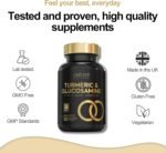 7-in-1 Turmeric and Black Pepper Capsules w/Glucosamine and Chondroitin High Strength | Made in The UK | High Absorption Tumeric Supplement | Glucosamine Sulphate & Turmeric Tablets | 120 Capsules - Image 5