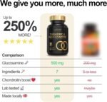 7-in-1 Turmeric and Black Pepper Capsules w/Glucosamine and Chondroitin High Strength | Made in The UK | High Absorption Tumeric Supplement | Glucosamine Sulphate & Turmeric Tablets | 120 Capsules - Image 7