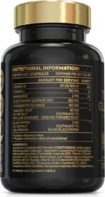 7-in-1 Turmeric and Black Pepper Capsules w/Glucosamine and Chondroitin High Strength | Made in The UK | High Absorption Tumeric Supplement | Glucosamine Sulphate & Turmeric Tablets | 120 Capsules - Image 8